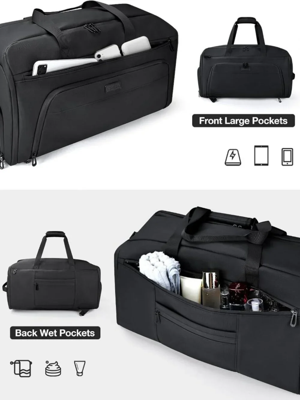 3-in-1 Convertible Duffle Bag for Travel | Lightweight Carry-On with Shoe